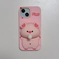 thumbnail image 6 of Bubble pig phone case for iPhone 15 cute silicone press protective cover. (Pink), 6 of 6