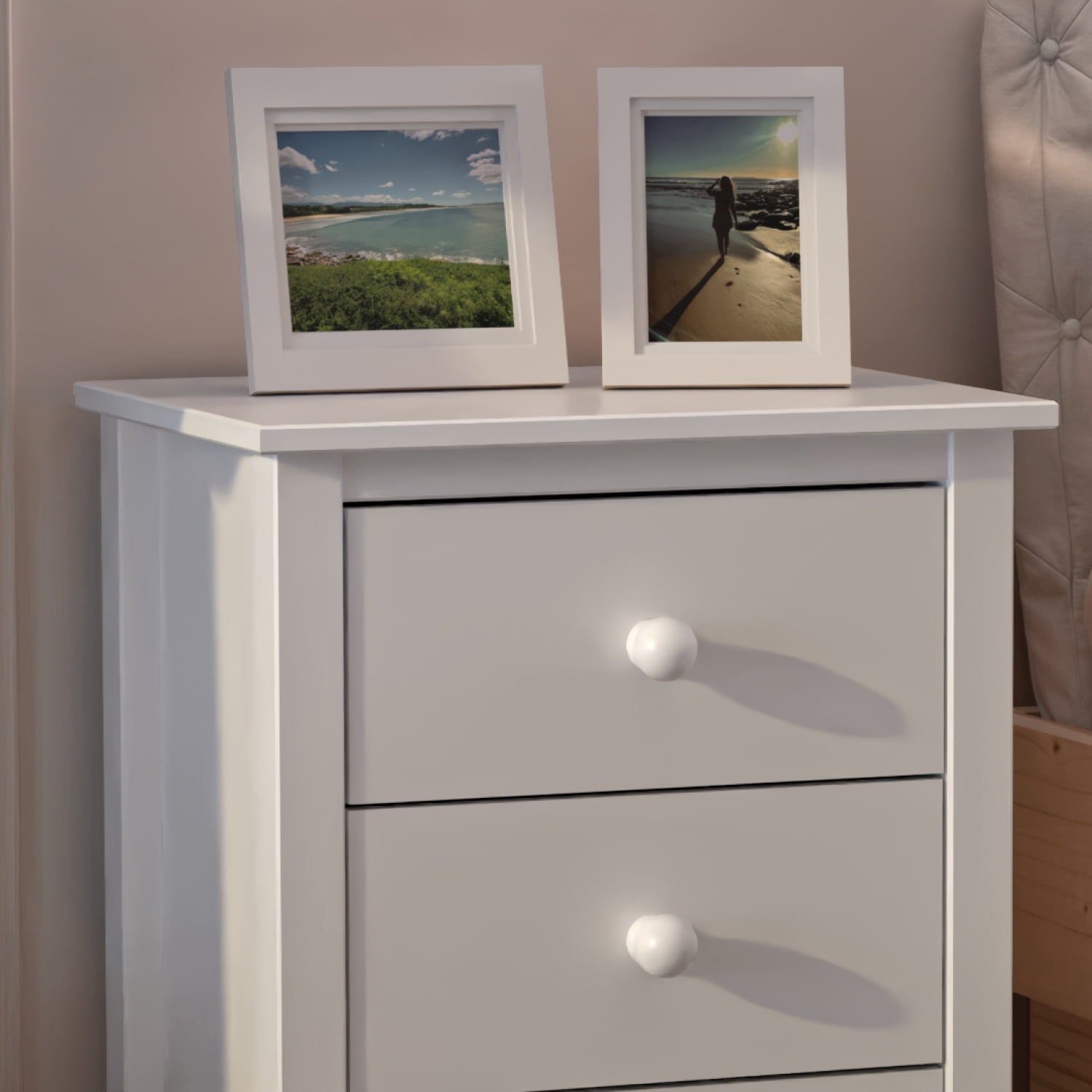 From the Tree Tall 3-Drawer Solid Wood Nightstand for Adults – Elegant Bedroom Bedside Table