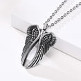 thumbnail image 3 of 2xColgante Acero Inoxidable Cremación Tono Plata Negro Para Regalos Mamá Y Papá Zulema Collares de urna de ala de ángel, 3 of 8