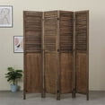 thumbnail image 2 of Milton Greens Stars Inc 4-Panel Farmhouse Wood Room Divider in Light Brown, 2 of 4