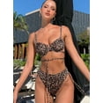 thumbnail image 1 of Zrtak Sexy Handwork Bikinis Small Ruffle Swimsuit Vintage Print Swimwear Women Bathing Suit Leopard Patchwork Bikini Set String, 1 of 7