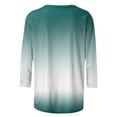 thumbnail image 4 of SOOMLON Womens 3/4 Sleeve Summer Tops Plus Size Tunic Cotton Tops Casual Crewneck Shirts Gradient Color Graphic T Shirts 2025 Fashion Spring Summer Ladies Tops Loose Fit Outfits Pullover Green S, 4 of 5