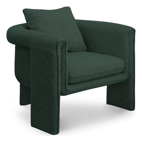 Meridian Furniture Stylus Green Boucle Fabric Accent Chair