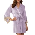 thumbnail image 1 of Lixiuxyad Soft Velvet Cozy Sleep Robe,Purple, 1 of 6