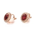 thumbnail image 4 of Yoursfs Red Clip on Earrings for Women Gold Plated Austria Crystal Earrings Clip On Oval Cubic Zircon Earring Wedding Jewelry, 4 of 6