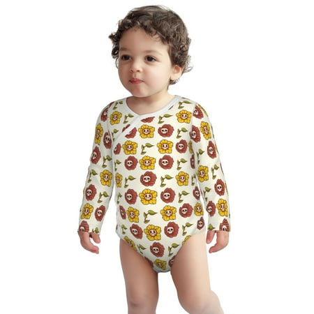 

Fotbe Sunflowers And Skull Pattern Unisex-baby Long-sleeve Bodysuit Long Sleeve Bodysuits One-piece 100% Organic Cotton for Infant Baby Boys Unisex-3 Months