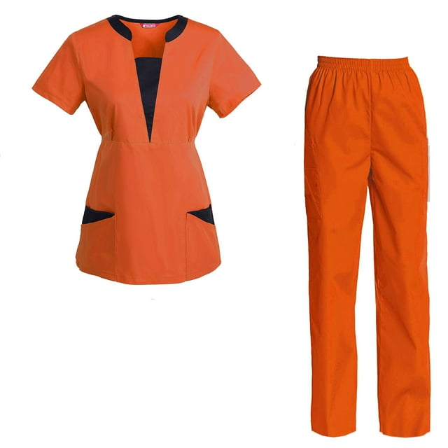 Women's Scrubs Set Scrub Top and Pants Scrubs Set