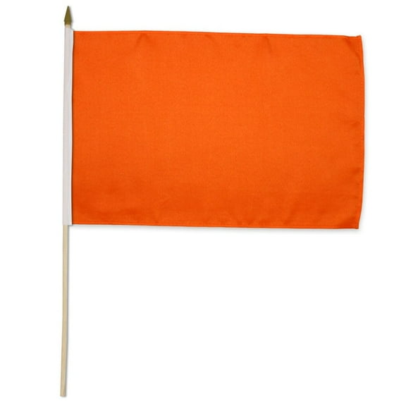 Orange Solid Color 12x18in Stick Flag