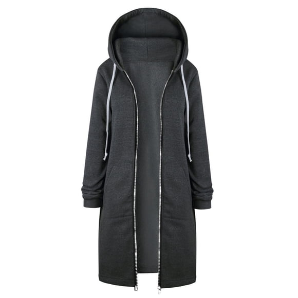 Kcodviy Women Warm Zipper Open Zip Vest Hoodies Sweatshirt Long Coat Cold Weather Jackets Jacket Tops Outwear