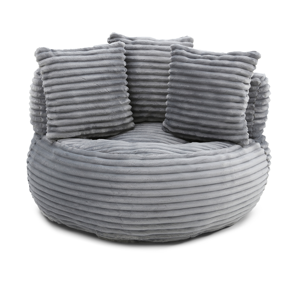 Big Lazy Sofa Chair for Adults and Kids, Corduroy Oversized Bean Bag Couch with Filling, Soft High Back Floor Lounge Sofa for Living Room, Bedroom, Gaming Corner