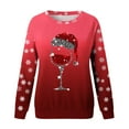 thumbnail image 4 of Womens Fashion Merry Christmas Print O Neck Sweatshirt Round Neck Fit Pullover Tops Casual Long Sleeve Workout Shirts Loose Blouse, 4 of 5