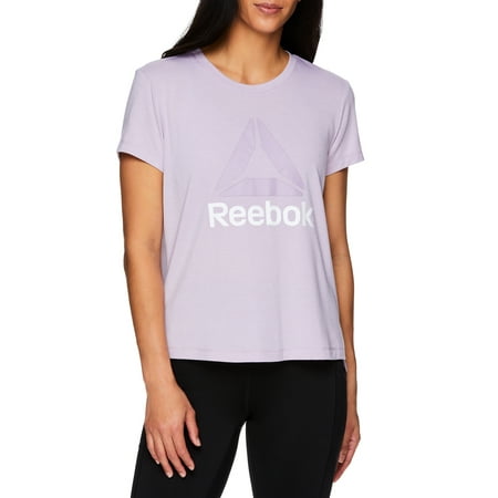 Reebok Women's Ultimate Slinky Jersey Logo Cropped Tee