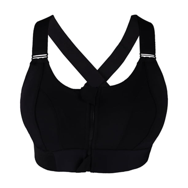 Sonducket Sujetadores deportivos de talla grande, ligeros, cómodos, a prueba de golpes, soporte deportivo, chaleco deportivo con realce Ropa interior Negro METRO