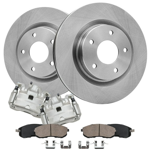 Detroit Axle - Front Brake Kit for 2007-2010 Nissan Altima Brake Rotors Brake Calipers w/Brackets Ceramic Brakes Pads 2008 2009 Replacement [11.65 inch Rotors]