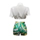 thumbnail image 4 of VISgogo - Conjunto de camisa y pantalones cortos para mujer, cárdigan de manga corta de color sólido a la moda y pantalones cortos estampados VISgogo moda, 4 of 5