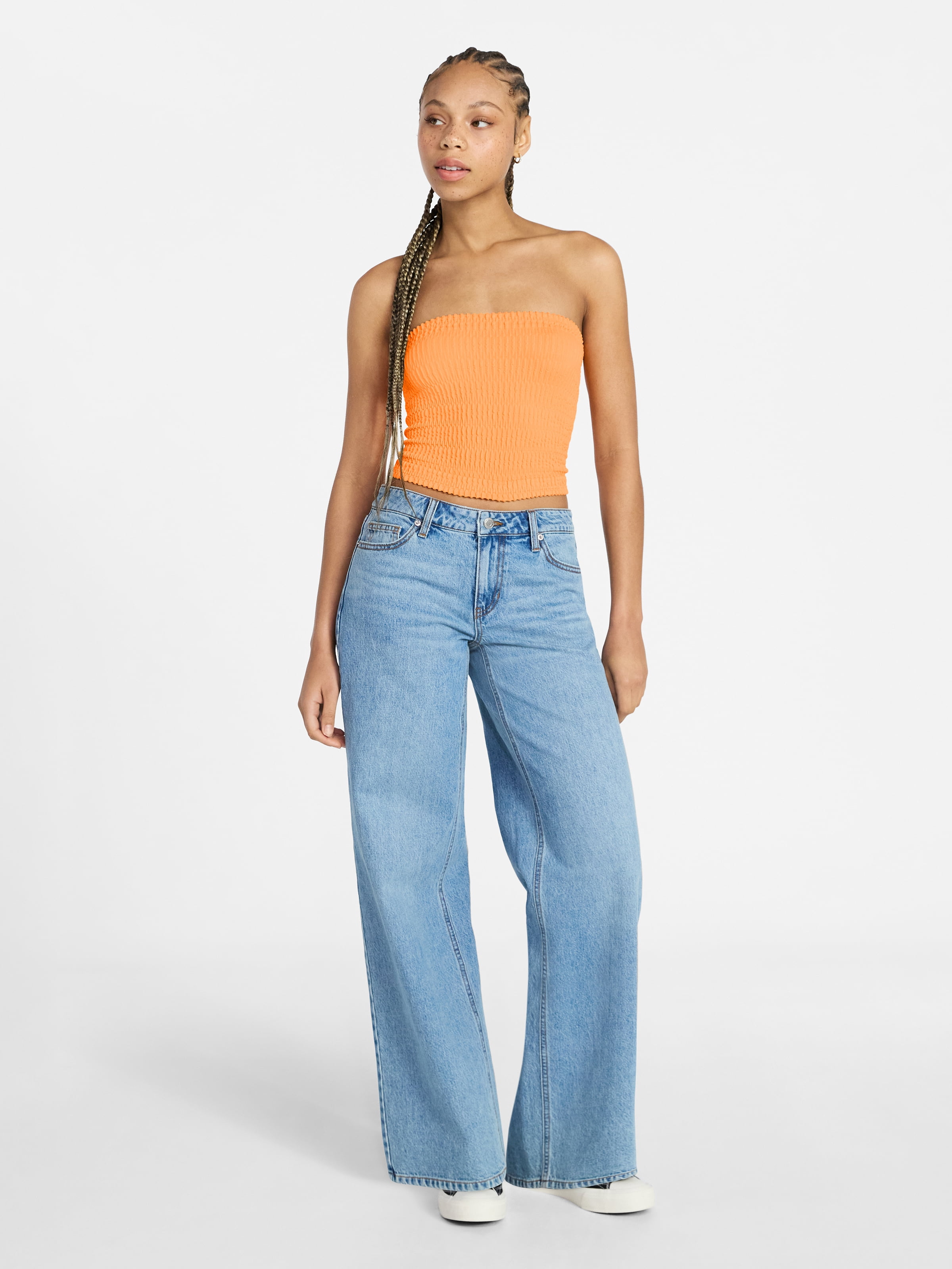 No Boundaries Seamless Textured Tube Top, Women's XXS-XXL