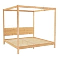 thumbnail image 1 of Walker Edison Wood King Size Canopy Bed with Slatted Headboard in Natural, 1 of 10