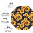 thumbnail image 3 of Naloa Navy Blue Plaid Sunflower Leather Coasters for Drinks, Durable Drink Coasters 4 Set for Tabletop Protection, Luxurious Home Décor and Housewarming Gift ( {designName})Octagon, 3 of 6