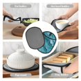 thumbnail image 6 of Multi-Functional Oven Silicone Pot Pad 7.5×9.4in Anti-Slip Heat-Insulating Pad Baking Gloves Heat-Resistant Cotton Layer 2pcs Teal Marble_3, 6 of 7