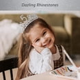 thumbnail image 6 of VeryMerryMakering Glitter Sash & Silver Rhinestone Tiara for Girls - 5th Birthday Princess Party Gifts, 6 of 11