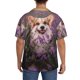 thumbnail image 3 of Balery Dog in Lavender Flowers Camisa Casual de Manga Corta con Botones para Hombre, Texturizada, Estilo Cubano, para Playa, Verano-Large, 3 of 5