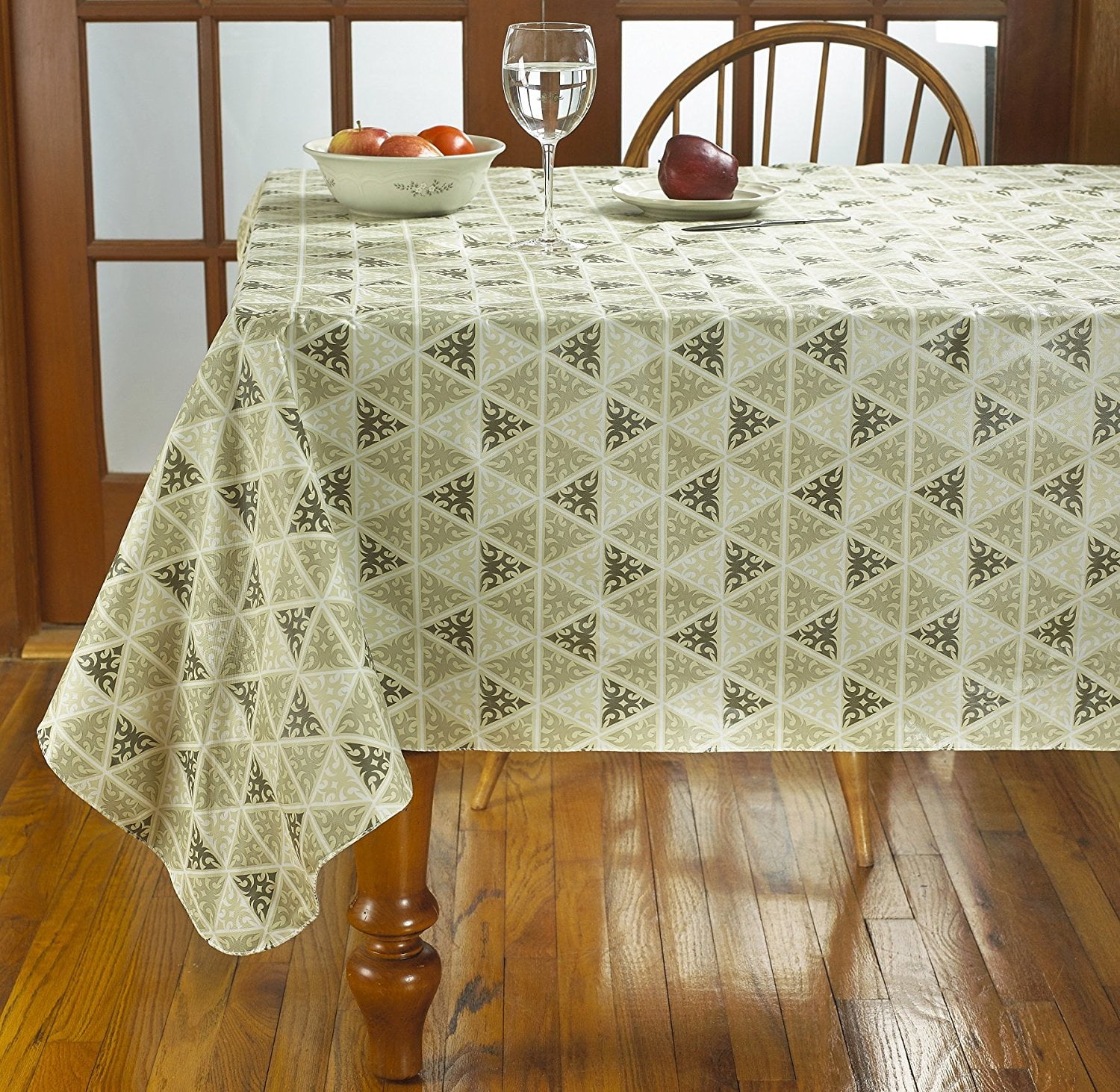 Prism Heavyweight Vinyl Tablecloth With Soft Flannel Backing 60" X