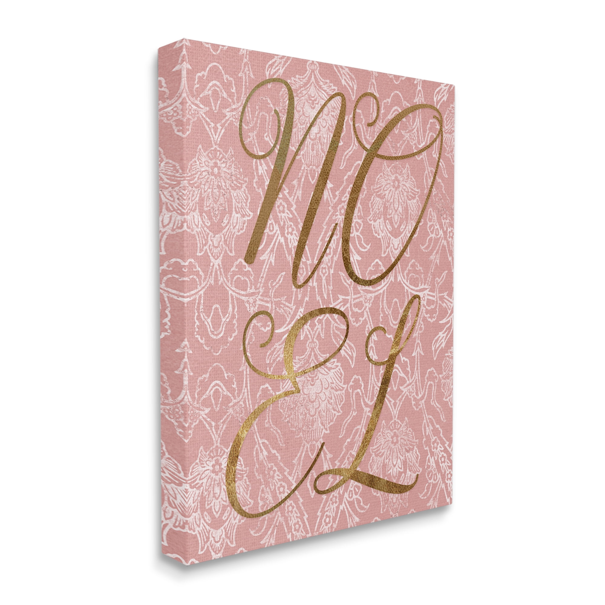 Noel Text Glam Detail Seasonal Botanical Pattern Inspirational Graphic Art Gallery-Wrapped Canvas Print Wall Art