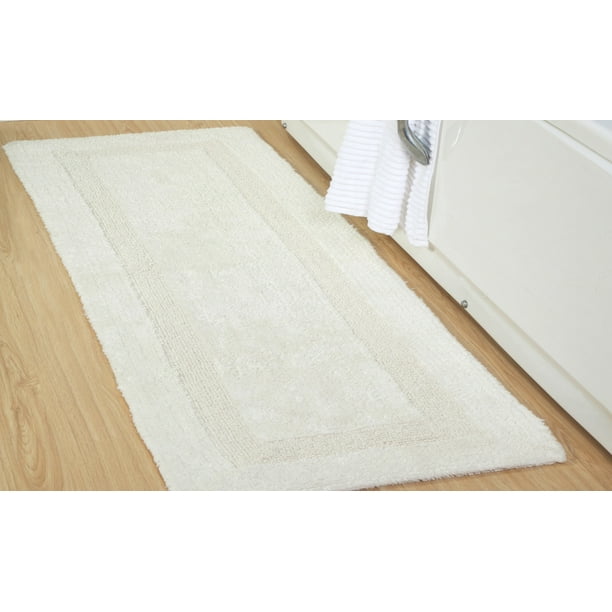 Addy Home 100 Cotton Loop Textured Reversible Bath Rug Cream (24 In