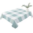 thumbnail image 2 of Aqua White Buffalo Check Table Cloth Waterproof Tablecloths, Farmhouse Plaid Modern Geometric Tablecloth Dining Table Cover for Kitchen Party Tabletop Outdoor, Rectangle Tablecloth 52x70 Inch, 2 of 9