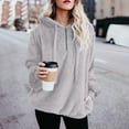 thumbnail image 2 of XFLWAM Women's Fuzzy Fleece Hoodies Pullover Hoodie Athletic Cozy Oversized Pockets Hooded Sweatshirt Gray XXL, 2 of 5