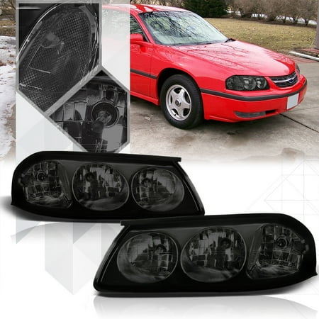 Smoke Tinted Lens Headlight Clear Corner Signal Reflector For 00 05 Smoke Tinted Lens Headlight Clear Corner Signal Reflector For 00 05 Chevy Impala 01 02 03 04