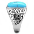 thumbnail image 4 of Luxe Jewelry Designs Men's Stainless Steel Ring with Sea Blue Turquoise Synthetic Stone - Size 9, 4 of 4