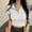 White, variant on Rezuofi 1 Pcs Womens Summer V Neck Collared Work Tops Dressy Casual Short Sleeve Crop Polo Ribbed Shirts for Woman 2025 Trendy