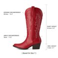 thumbnail image 2 of DREAM PAIRS Women's Western Cowboy Cowgirl Boots Square Toe Embroidery Mid Calf Booties, 2 of 8