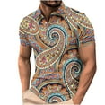 thumbnail image 2 of VgaVtl Graphic Polo Shirts for Men Short Sleeve Mens Shirts Regular Casual Retro Ethnic Style Collared Shirts,L, 2 of 5