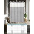 thumbnail image 6 of No Hook Cloth Fabric Shower Curtain with Snap in Liner, Grey Burlap Texture Waterproof Shower Curtains Set with See Through Top Window, Farmhouse Vintage Gray Bath Curtains Shower 54"x78", 6 of 6