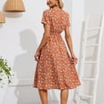 thumbnail image 4 of SMihono Robe d'Été pour Femmes Grande Taille Mode Femmes Robe d'Été Décontractée Imprimée Col en V Manches Courtes Robe Ample, 4 of 7