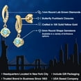 thumbnail image 2 of Gem Stone King 10K Yellow Gold Mercury Mist Mystic Topaz and Lab Grown Diamond Stud Dangle Earrings for Women | 1.15 Cttw | Gemstone November Birthstone | Round 5MM, 2 of 6