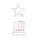 thumbnail image 2 of Juego decorativo de pentagrama y sombrero de hierro forjado que brilla en la oscuridad para el Día de la Independencia. Luces para ventana rojas blancas y azules para el 4 de julio y el Día de los, 2 of 7