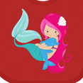 thumbnail image 4 of Inktastic Cute Mermaid, Little Mermaid, Pink Hair, Dolphin Girls Baby Bib, 4 of 4