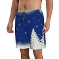 thumbnail image 2 of Kdxio Christmas Fir Tree Pattern Mens Casual Shorts - Drawstring Summer Beach Sports Shorts for Men, 2 of 9