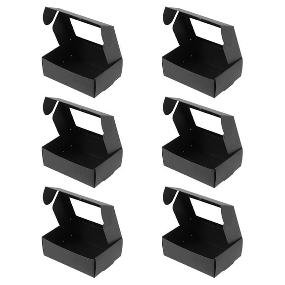 Worgeous 30Pcs Kraft Paper Soap Boxes Black Square with Window for Packaging