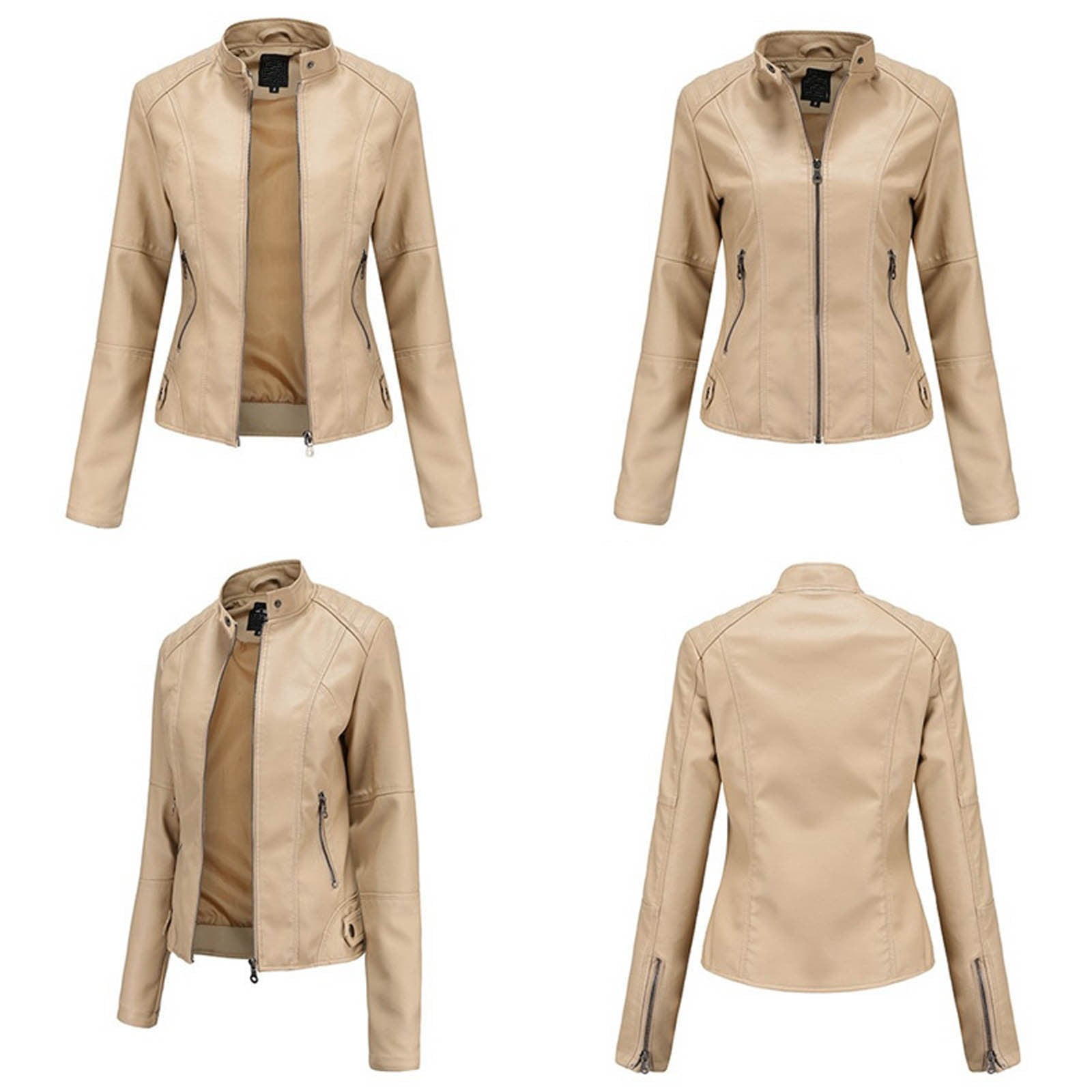 FAVIPT 2024 Women's Faux Leather Jackets,Women's Leather Jackets Faux Motorcycle Plus Size Moto Biker Coats,Leather Jackets for Women
