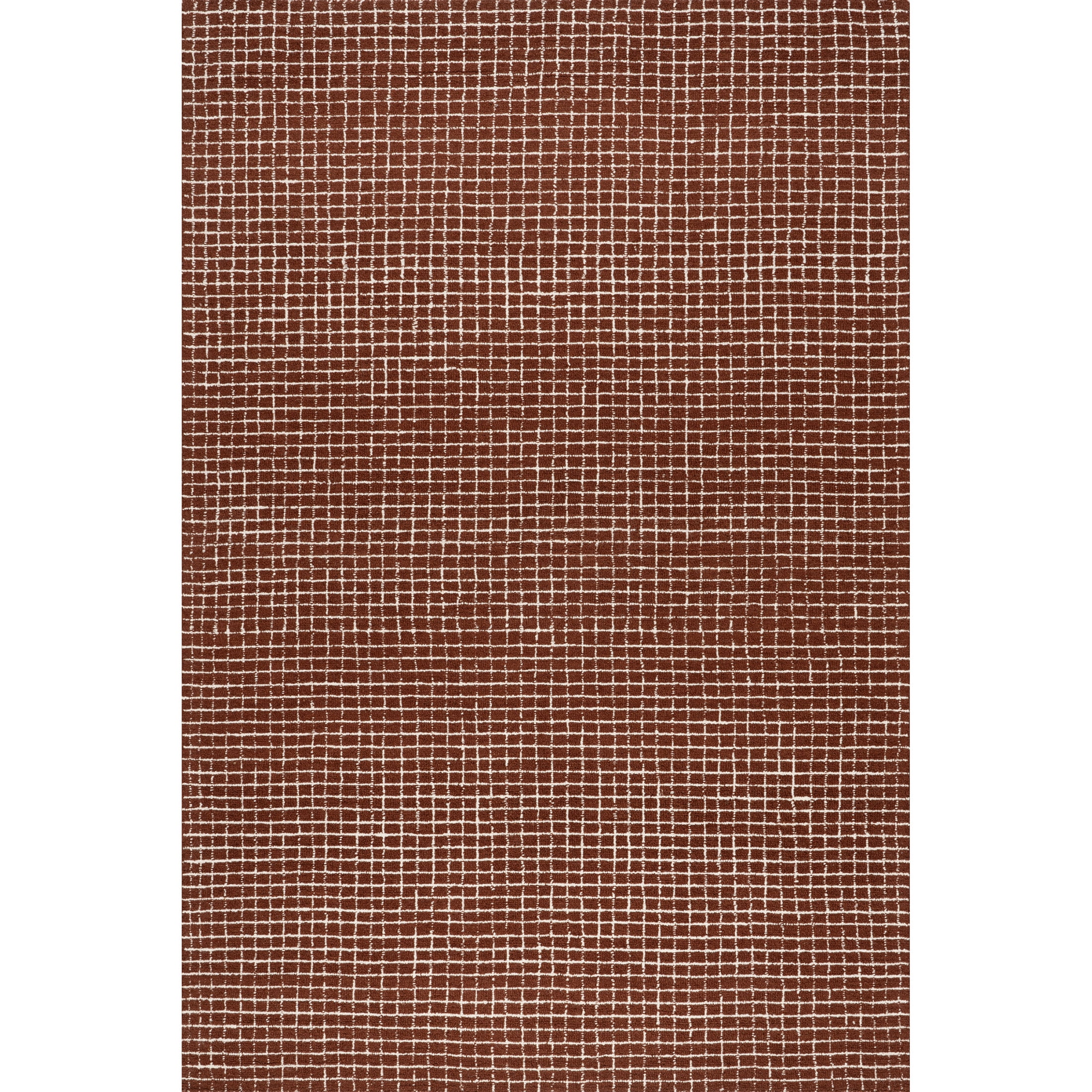 Rugs USA Melrose Checked Wool Area Rug, 7' 6" x 9' 6", Melrose Chestnut