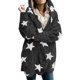 thumbnail image 1 of Abrigo y chaquetas informales con capucha y manga larga para mujer, otoño e invierno, holgado, de manga larga, con estampado de estrellas, con capucha, informal, blusa de poliéster para mujer, 1 of 9