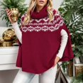 thumbnail image 3 of Suéter Gibobby de invierno de punto rojo navideño con cuello de otoño o invierno para mujer L, 3 of 5