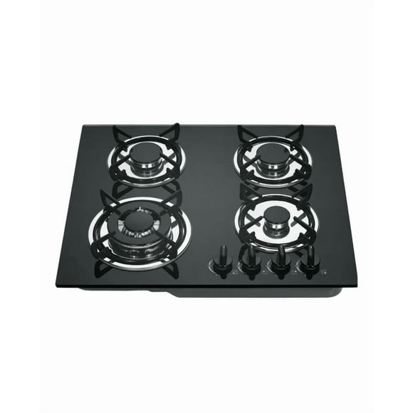 Parrilla Empotrable A Gas 4 Quemadores Estufa De Gas Mesa Vidrio Templado Color Negro
