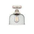 thumbnail image 4 of Innovations Lighting  Nouveau 2 Bell - 1 Light 8" Semi-Flush Mount Polished Nickel/Seedy, 4 of 5