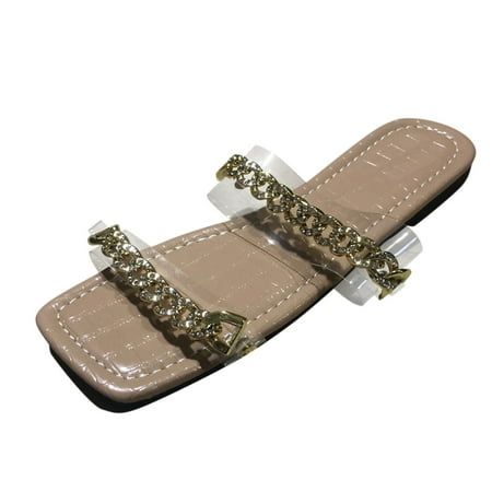 

Ladies Summer Fashion Square Head Flat Sandals And Slippers
