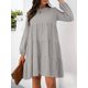 thumbnail image 3 of Vestido de mujer de manga larga con corte en A y acampanado, 3 of 8